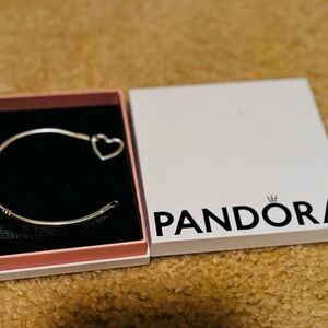 Pandora Silver Heart Charm Bracelet